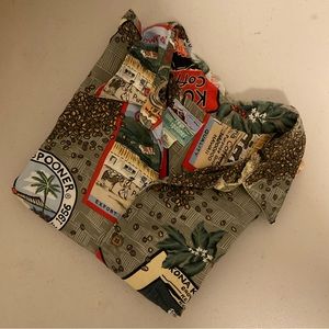 VINTAGE Reyn Spooner Kona Coffee Rare MADE IN HAWAII Green Aloha Shirt